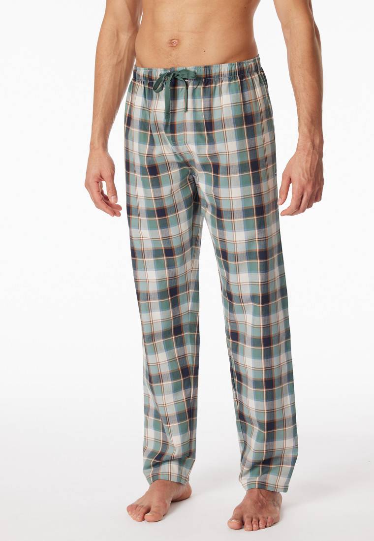 Schiesser Loungehose lang Webware Organic Cotton Karos mehfarbig - Mix+Relax Cyber Monday