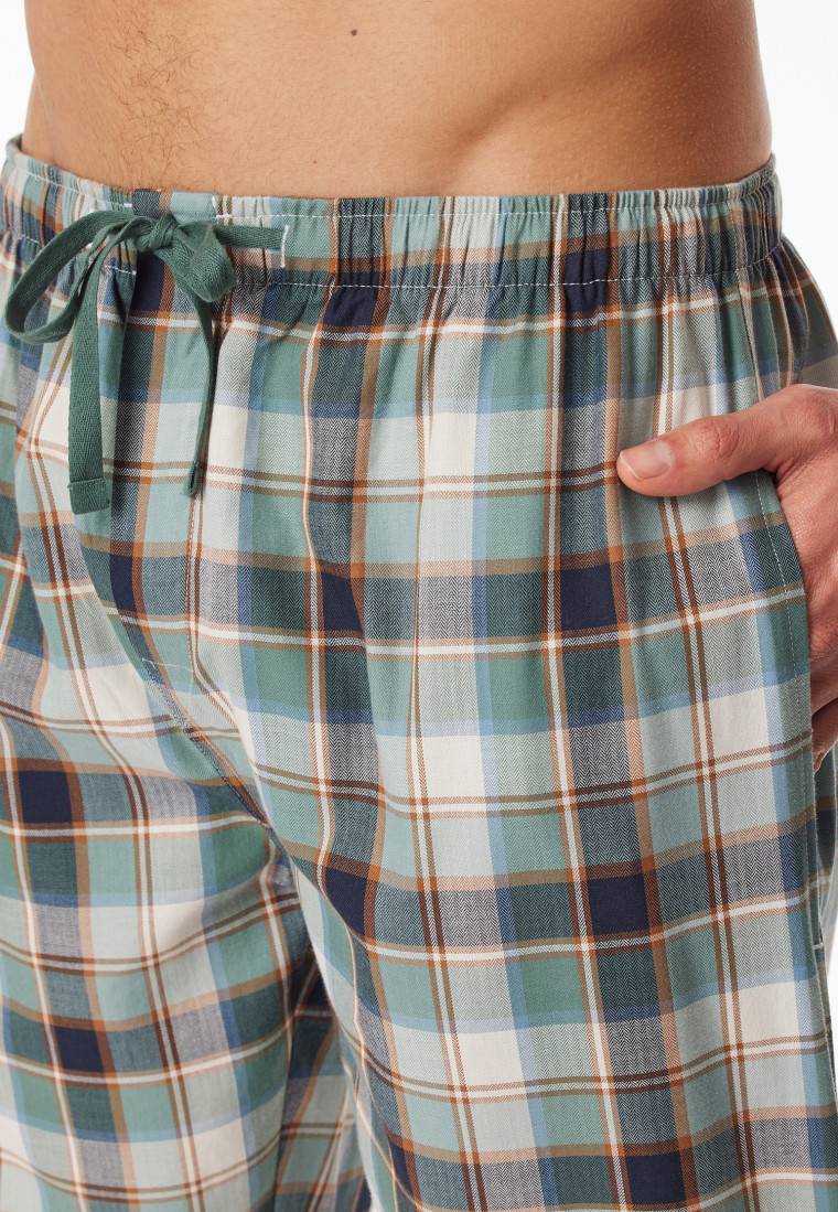 Schiesser Loungehose lang Webware Organic Cotton Karos mehfarbig - Mix+Relax Cyber Monday