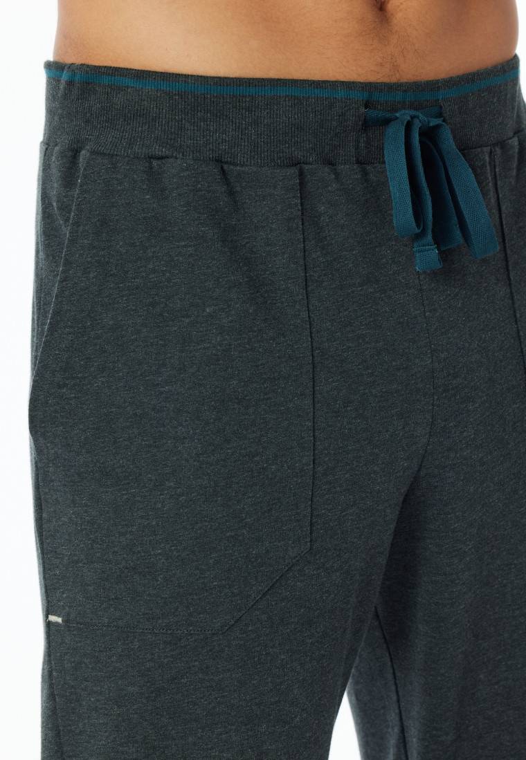 Schiesser Loungehose lang Organic Cotton Bündchen dunkelgrau meliert - Mix+Relax Weihnachtsangebot