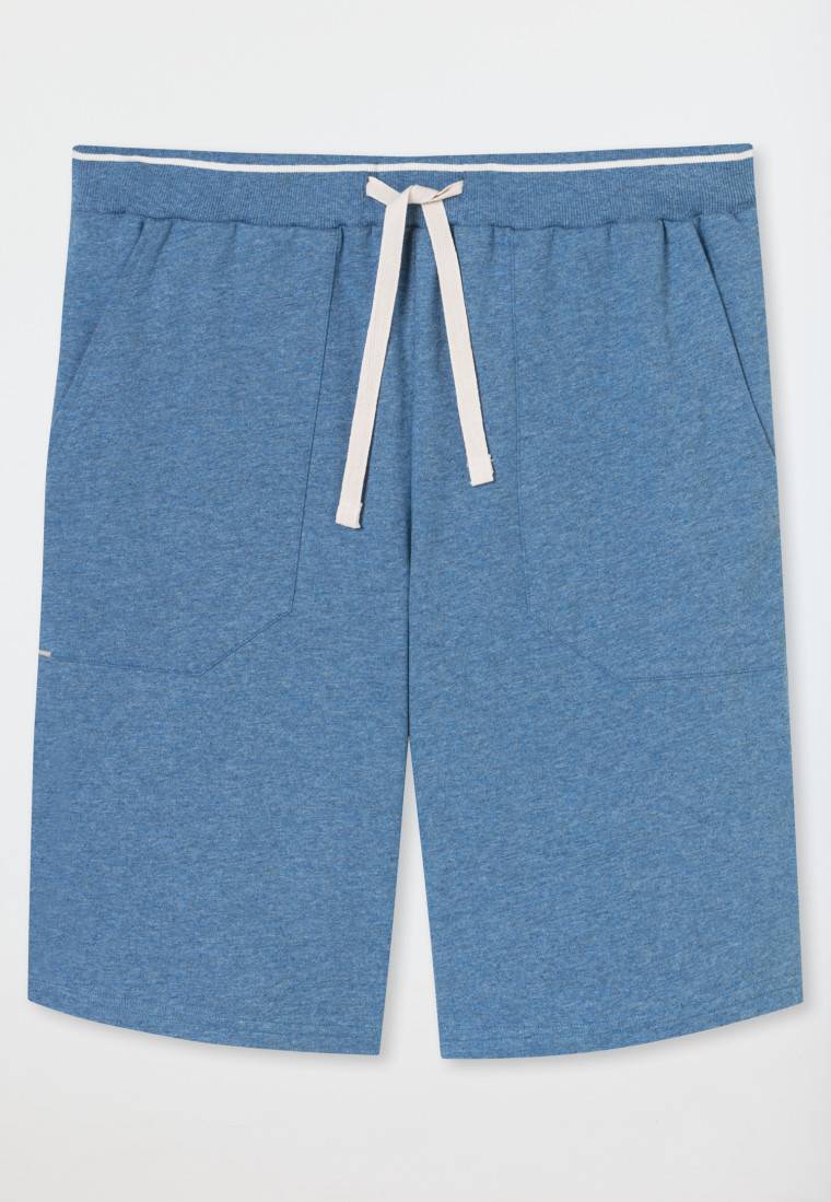 Schiesser Bermudashorts Sweatware Organic Cotton blau-meliert - Mix+Relax Osterangebot