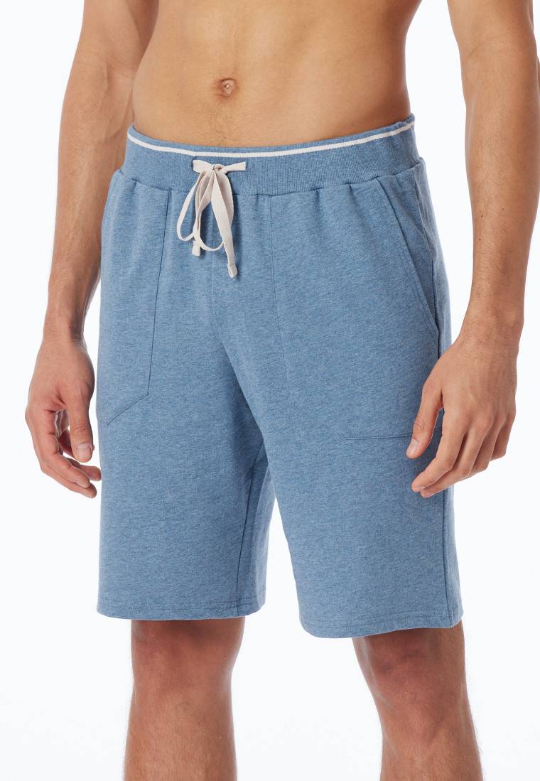 Schiesser Bermudashorts Sweatware Organic Cotton blau-meliert - Mix+Relax Osterangebot