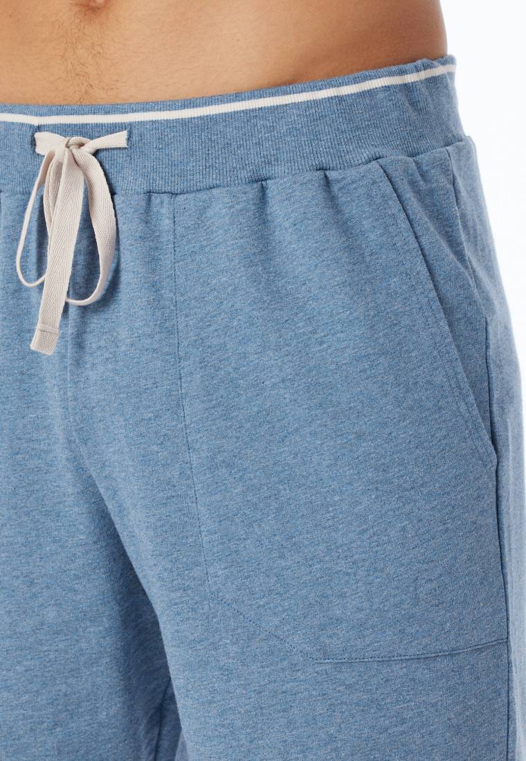 Schiesser Bermudashorts Sweatware Organic Cotton blau-meliert - Mix+Relax Osterangebot