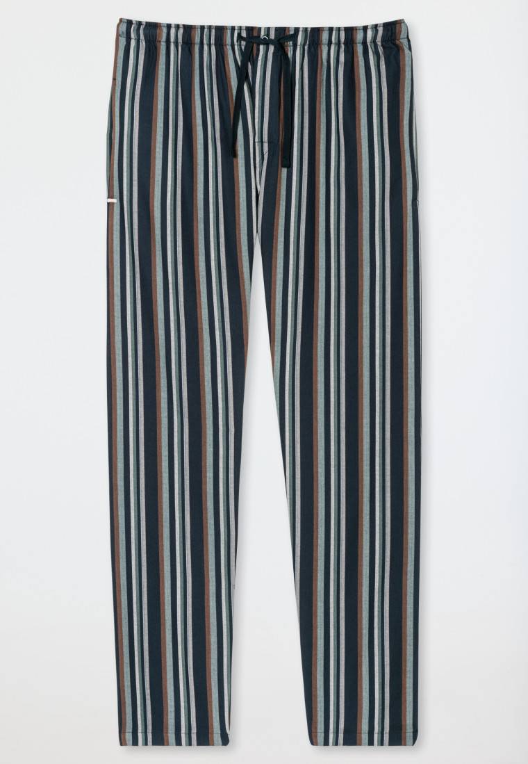 Schiesser Loungehose lang Webware Organic Cotton Streifen mehrfarbig - Mix+Relax Heißer Verkauf