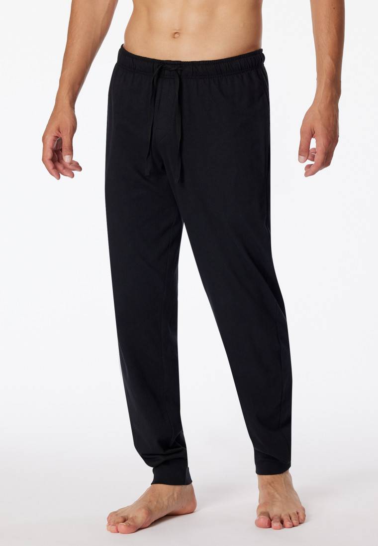 Schiesser Loungehose lang Jersey Bündchen schwarz- Mix+Relax Top Angebot