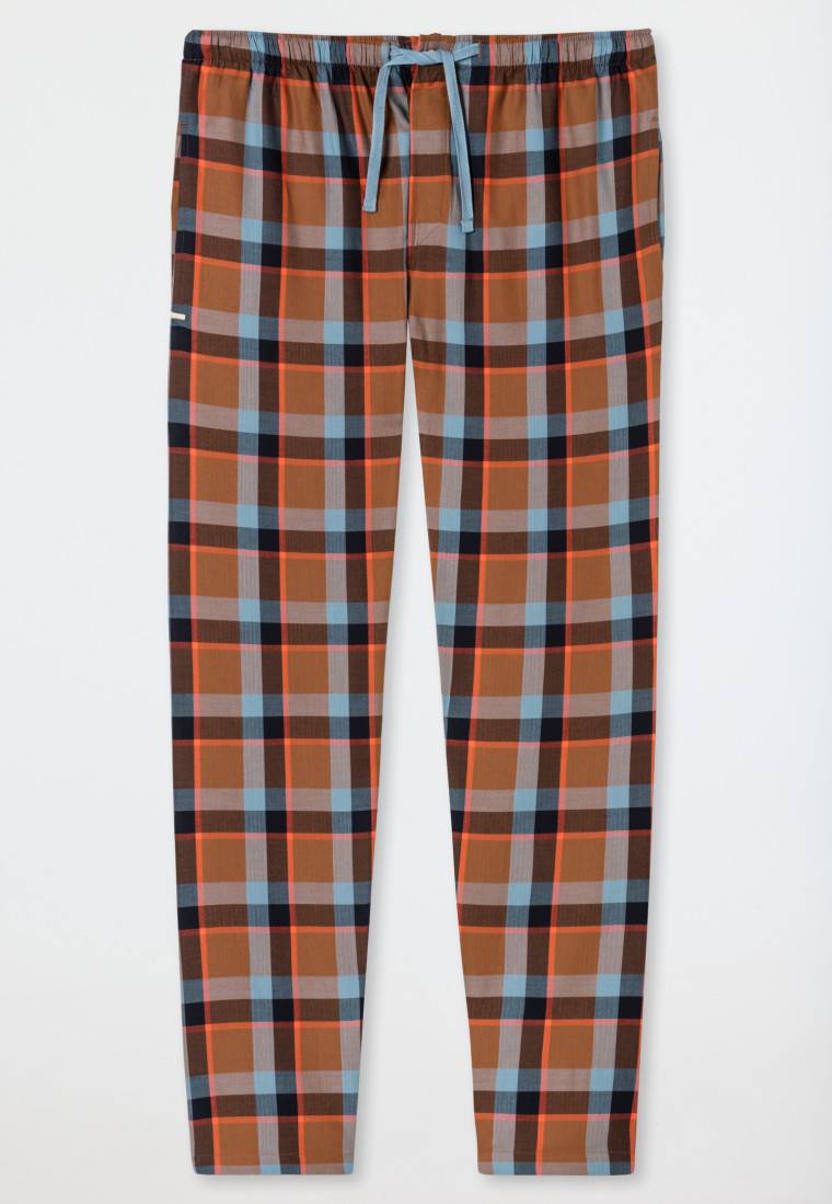 Schiesser Loungehose lang Webware Organic Cotton Karos mehrfarbig - Mix+Relax Neueste Mode
