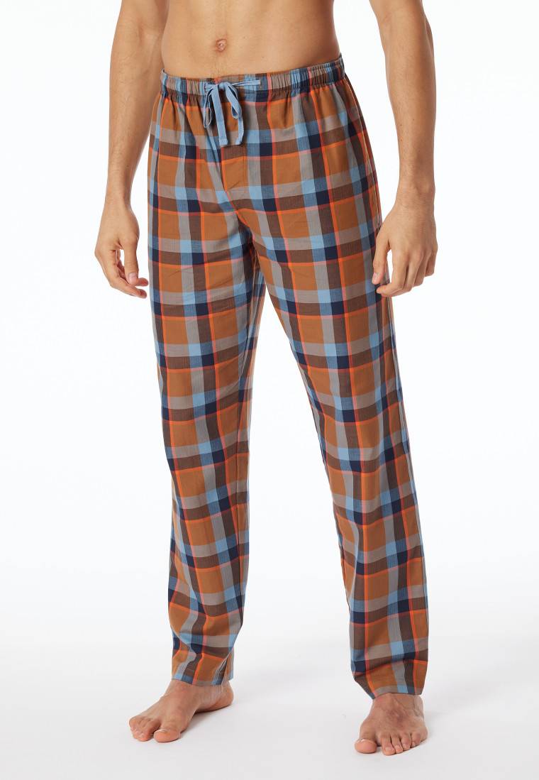 Schiesser Loungehose lang Webware Organic Cotton Karos mehrfarbig - Mix+Relax Neueste Mode