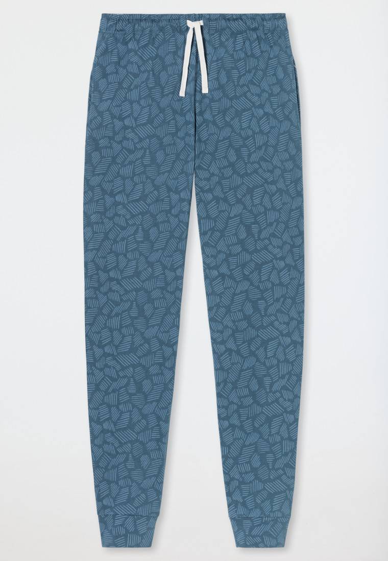 Schiesser Hose lang Jersey Bündchen jeansblau gemustert - Mix+Relax Große Rabatte