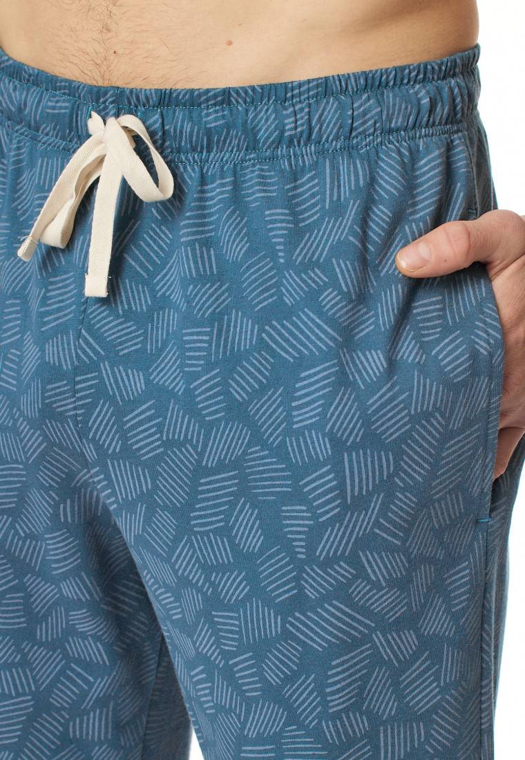 Schiesser Hose lang Jersey Bündchen jeansblau gemustert - Mix+Relax Große Rabatte