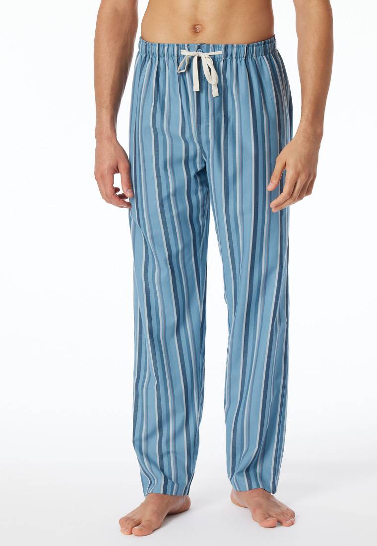 Schiesser Loungehose lang Webware Organic Cotton Streifen mehrfarbig - Mix+Relax Saisonale Angebote