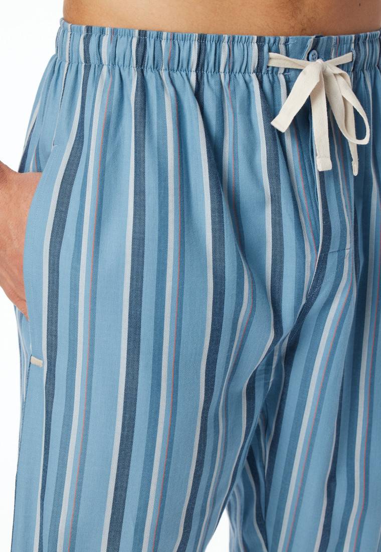 Schiesser Loungehose lang Webware Organic Cotton Streifen mehrfarbig - Mix+Relax Saisonale Angebote