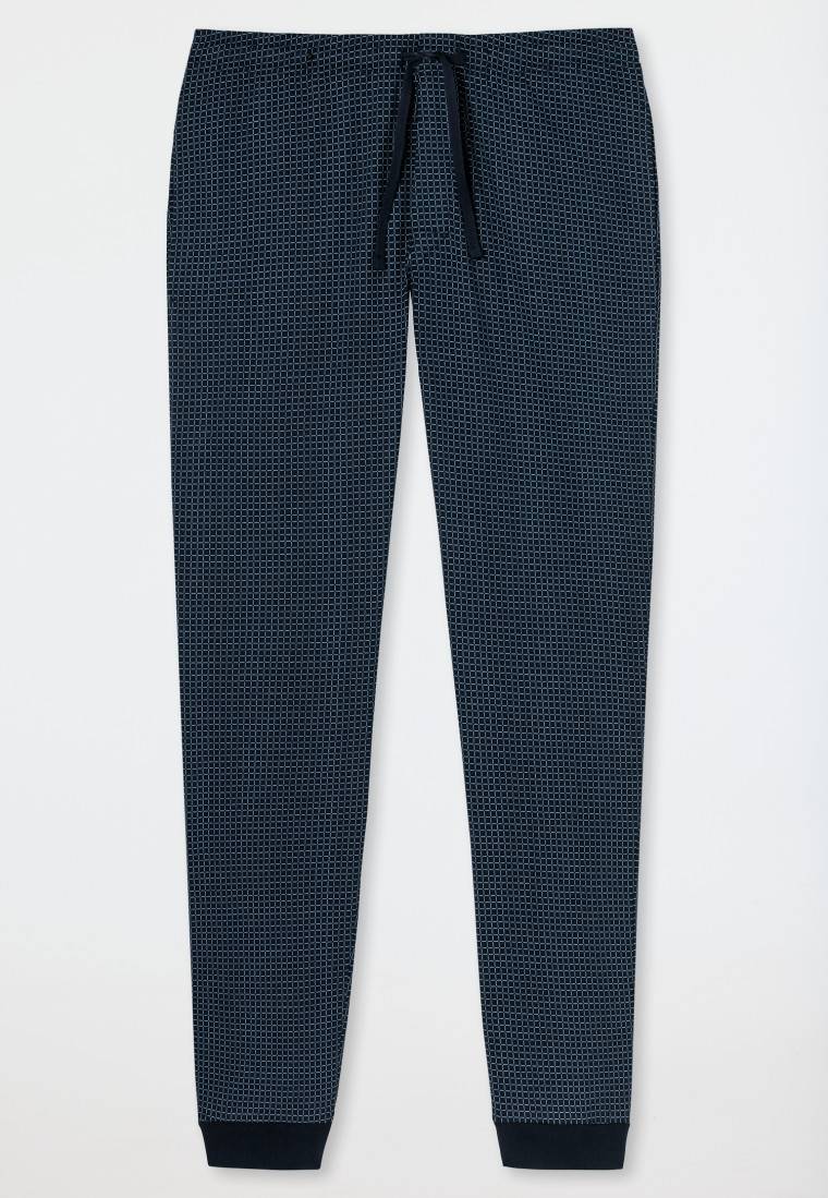 Schiesser Loungehose lang Jersey Bündchen dunkelblau-gemustert - Mix+Relax Tägliche Deals