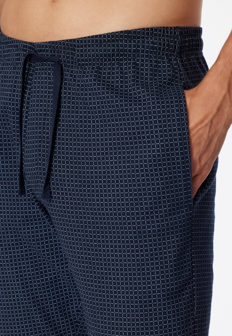 Schiesser Loungehose lang Jersey Bündchen dunkelblau-gemustert - Mix+Relax Tägliche Deals