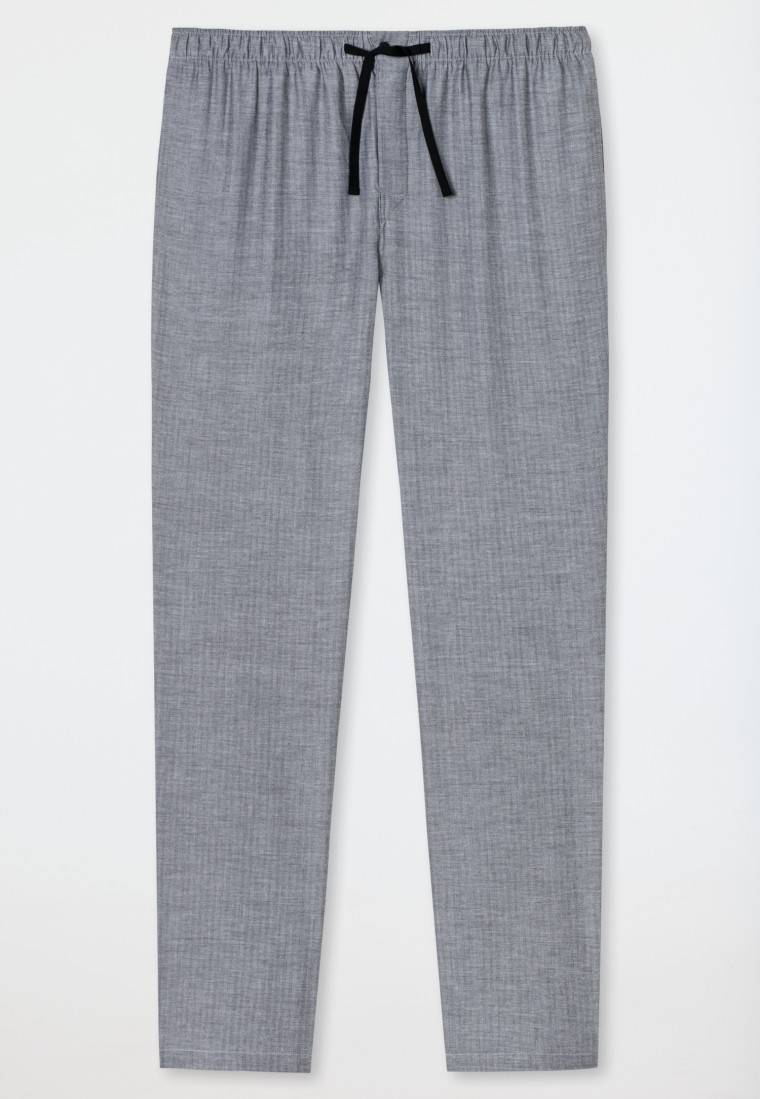 Schiesser Loungehose lang Webware Fischgrat schwarz-gemustert - Mix+Relax Sonderangebote