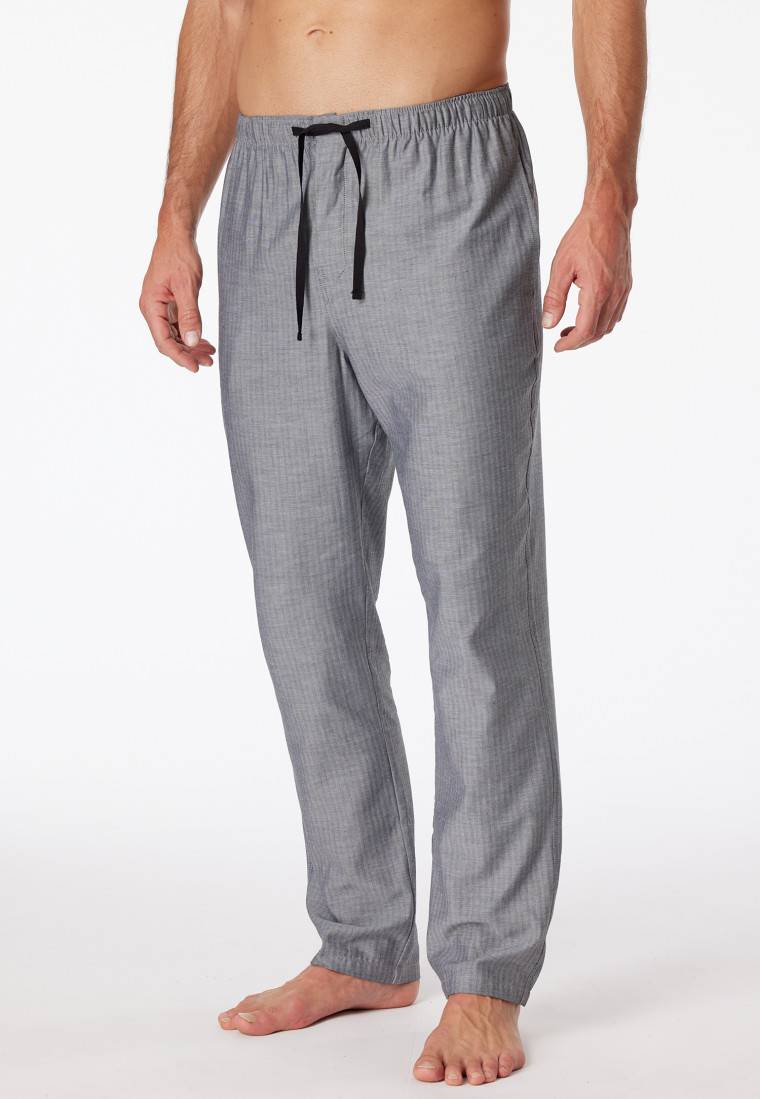 Schiesser Loungehose lang Webware Fischgrat schwarz-gemustert - Mix+Relax Sonderangebote