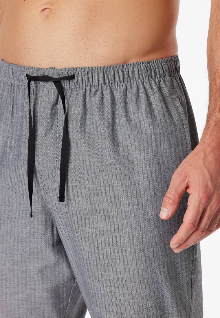 Schiesser Loungehose lang Webware Fischgrat schwarz-gemustert - Mix+Relax Sonderangebote