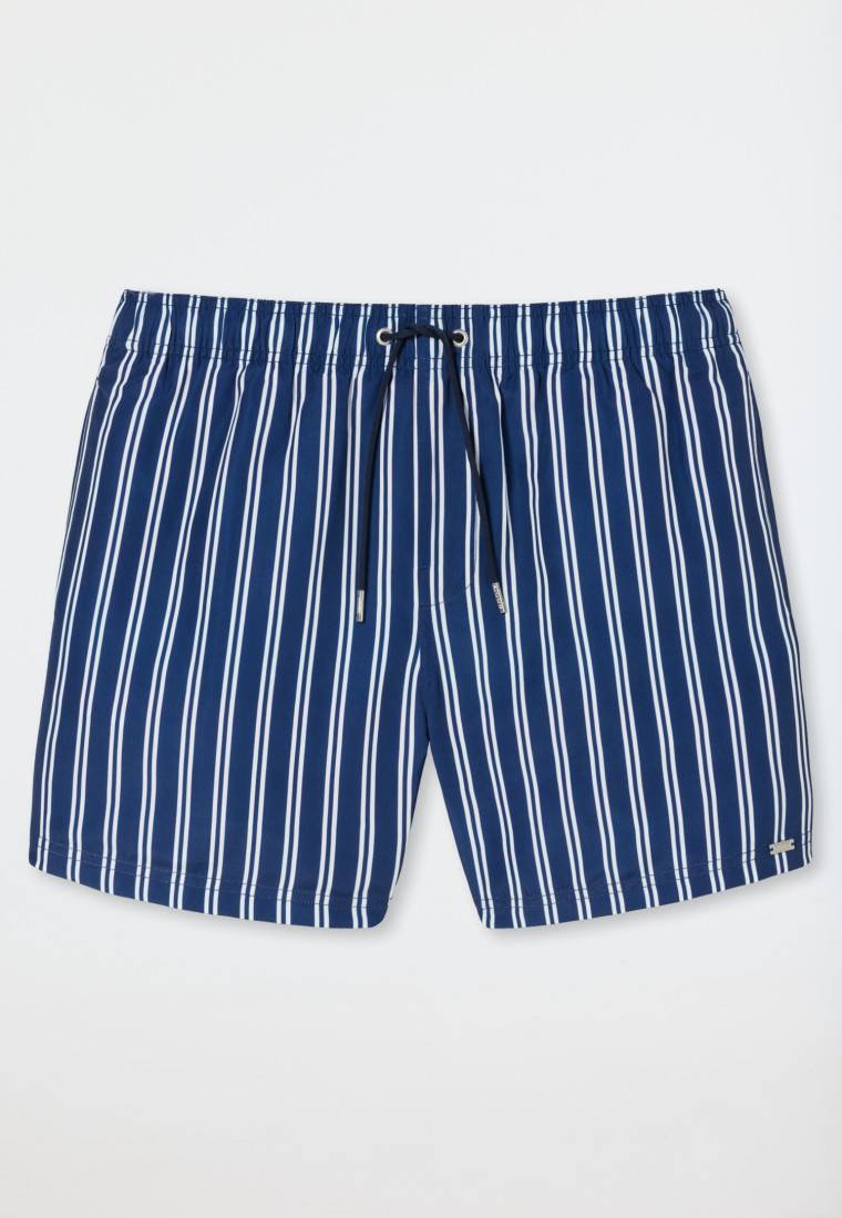 Schiesser Badeshorts Webware gestreift off-white - Classic Swim Tiefpreis