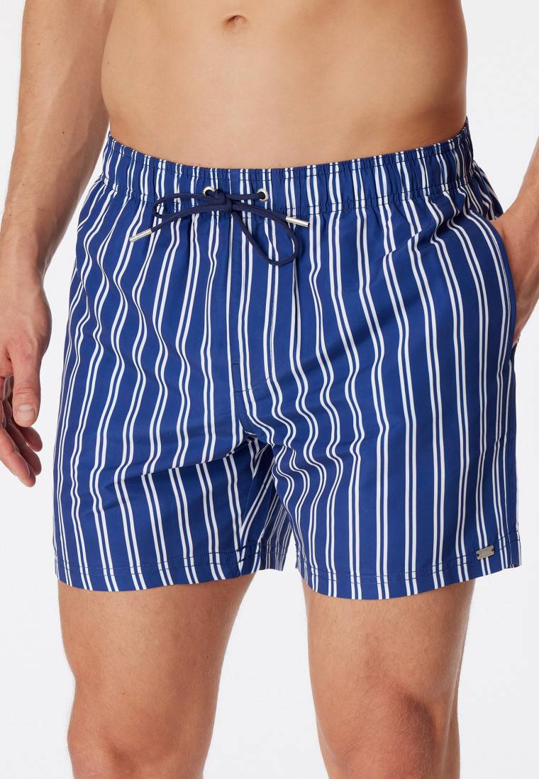 Schiesser Badeshorts Webware gestreift off-white - Classic Swim Tiefpreis