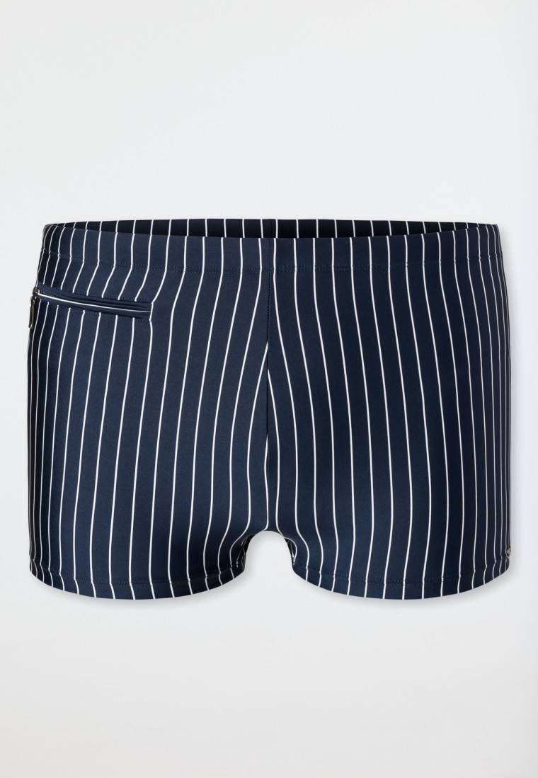 Schiesser Badehose mit Reißverschlusstasche Wirkware recycelt Streifen admiral - Nautical Casual Super Sparpreis