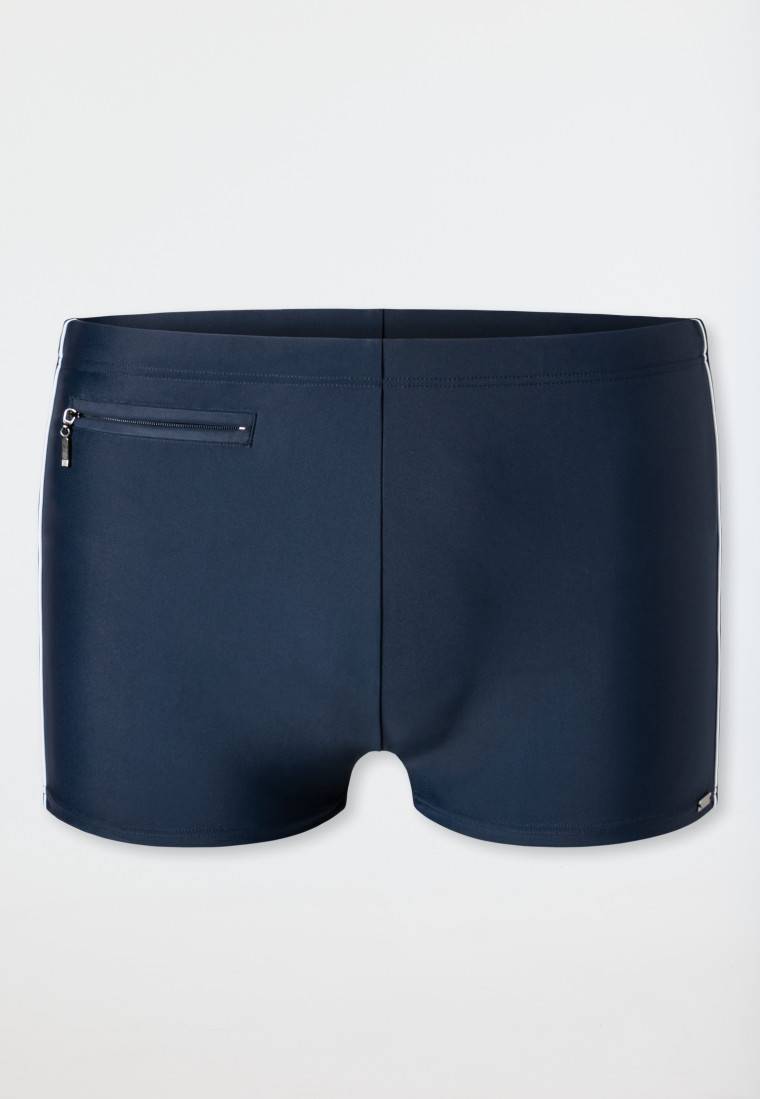 Schiesser Badehose mit Reißverschluss-Tasche Wirkware recycelt feiner Streifen admiral - Nautical Casual Wochenangebot