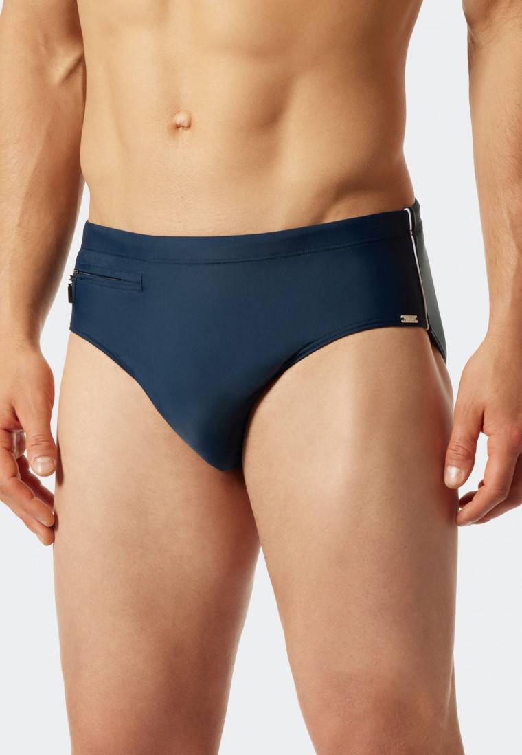 Schiesser Badehose mit Reißverschluss-Tasche Wirkware recycelt feiner Streifen admiral - Nautical Casual Begrenzte Freigabe