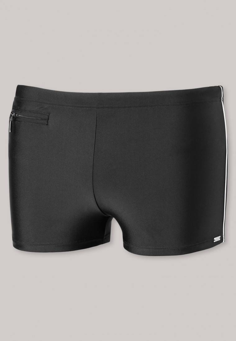 Schiesser Badehose mit Reißverschluss-Tasche Wirkware recycelt feiner Streifen schwarz - Nautical Casual JETZT KAUFEN