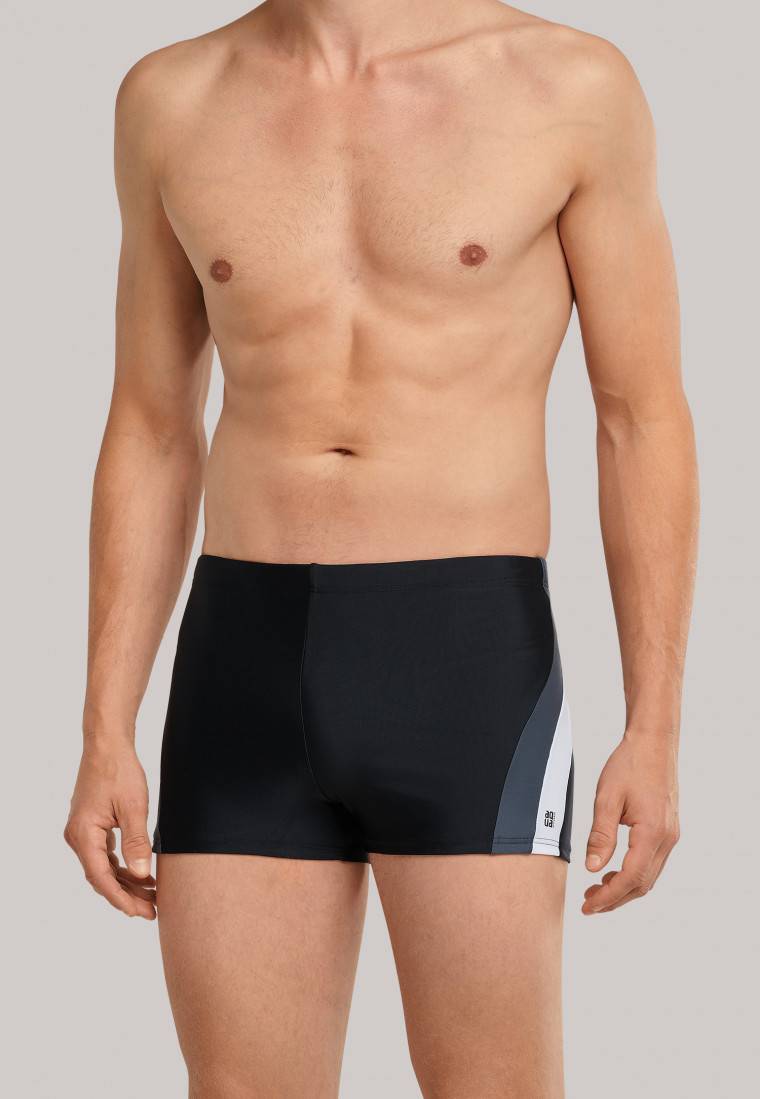 Schiesser Badehose Wirkware recycelt seitliche Streifen schwarz - Nautical Active Letzte 2 Tage