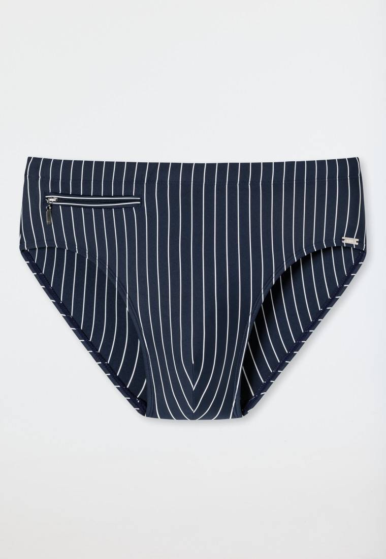 Schiesser Badehose mit Reißverschlusstasche Wirkware recycelt Streifen admiral - Nautical Casual Letzter Tag