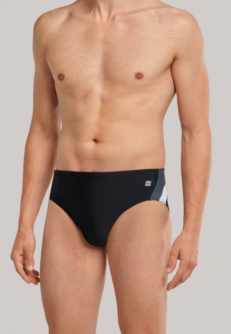 Schiesser Badehose Wirkware recycelt seitliche Streifen schwarz - Nautical Active Bis zu 50% Rabatt