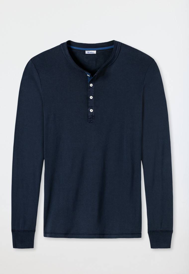 Schiesser Shirt langarm dunkelblau - Revival Karl-Heinz Sonderangebot der Fabrik