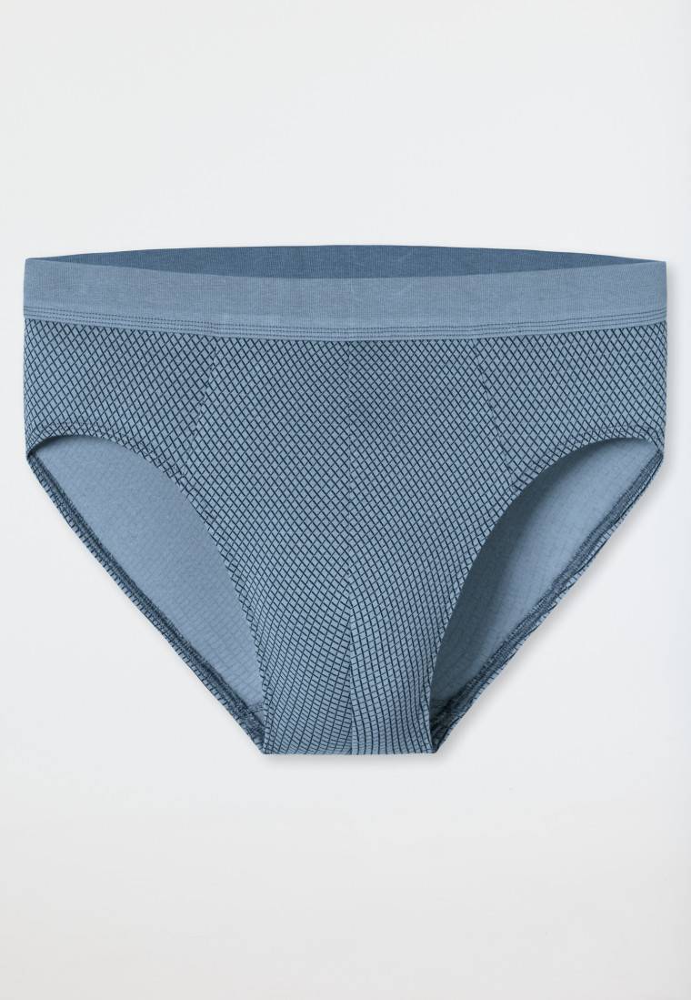 Schiesser Minislip Organic Cotton gemustert blaugrau - Comfort Fit Super Rabatt