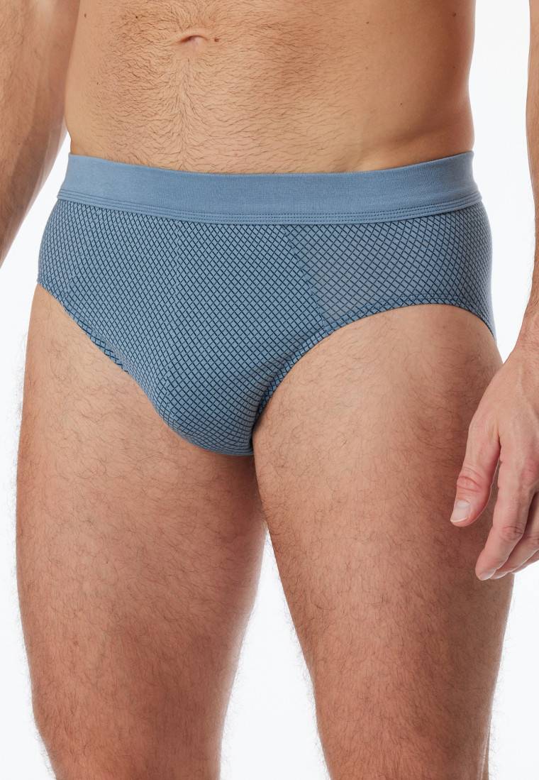 Schiesser Minislip Organic Cotton gemustert blaugrau - Comfort Fit Super Rabatt