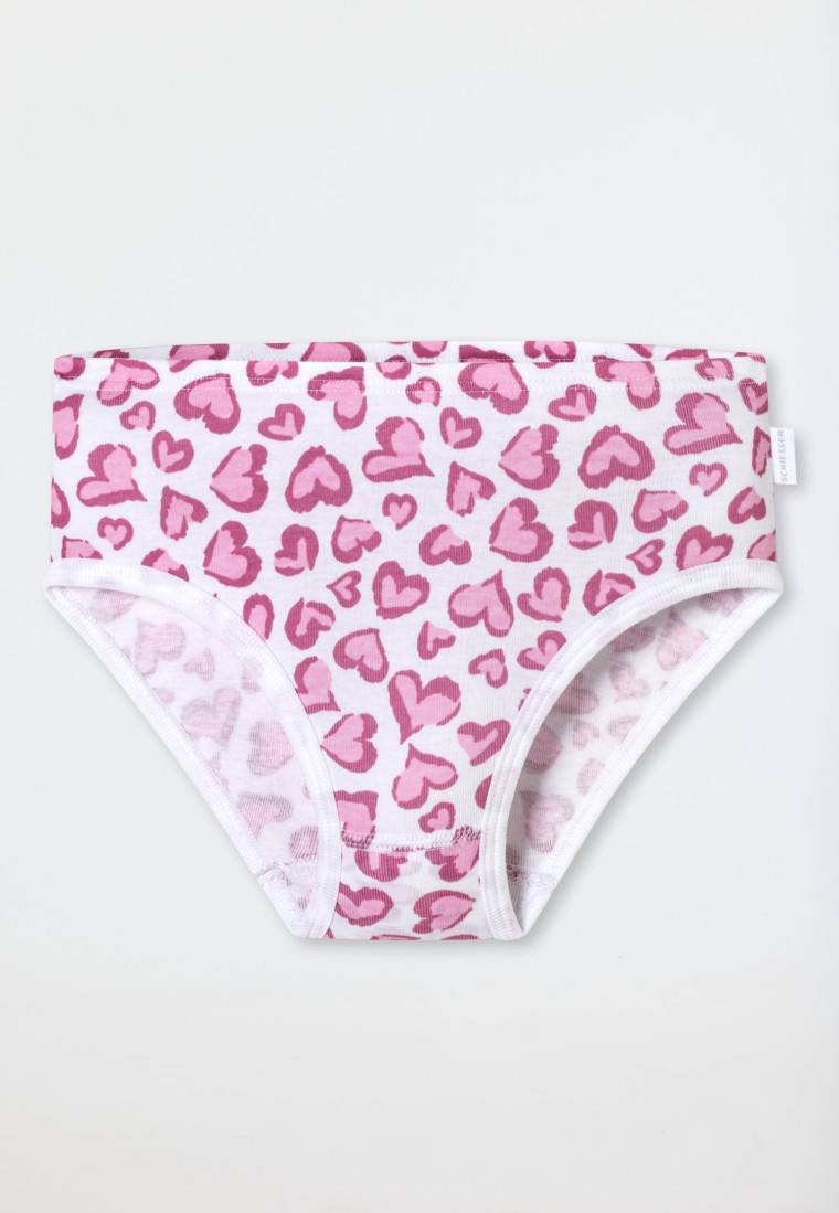 Schiesser Slips 3er-Pack Herzen rosa/weiß - Fine Rib 50% Rabatt mit kostenlosem Versand