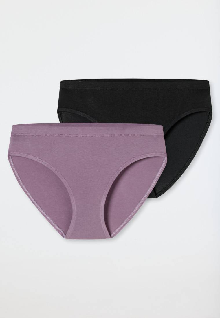 Schiesser Slips 2er-Pack schwarz/ violett - Fresh Vibe Kostenloser Versand international