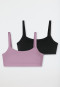 Schiesser Bustiers 2er-Pack schwarz/ violett - Fresh Vibe Begrenzt auf 3 Tage