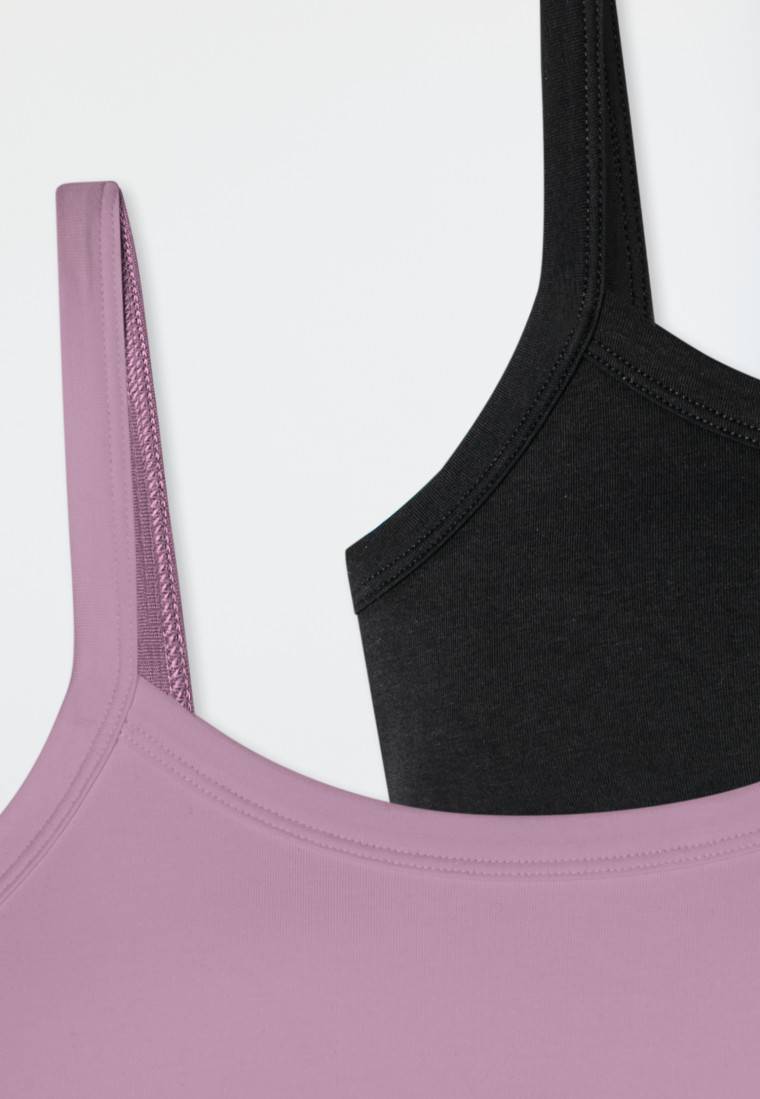 Schiesser Bustiers 2er-Pack schwarz/ violett - Fresh Vibe Begrenzt auf 3 Tage