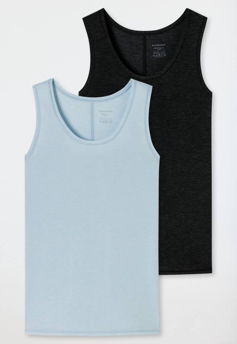 Schiesser Tops 2er-Pack dunkelblau/ blaugrau - Personal Fit Speichern exportieren