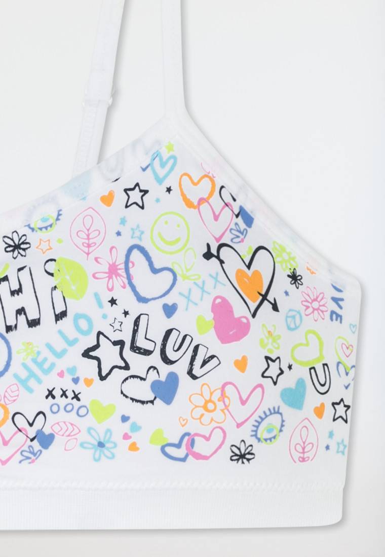 Schiesser Bustier Jersey Herzchen multicolor gemustert - Seamless Black Friday Preise