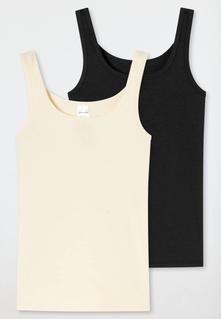 Schiesser Tops 2er-Pack Organic Cotton schwarz / offwhite - 95/5 Im Verkauf