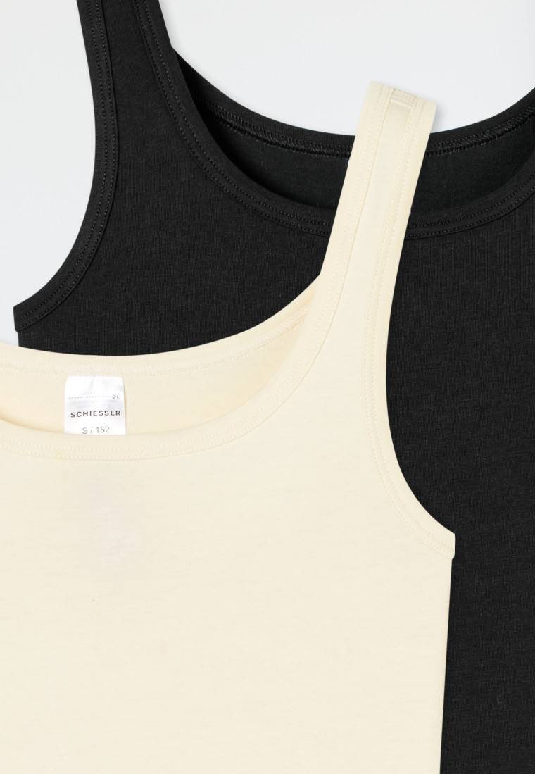 Schiesser Tops 2er-Pack Organic Cotton schwarz / offwhite - 95/5 Im Verkauf