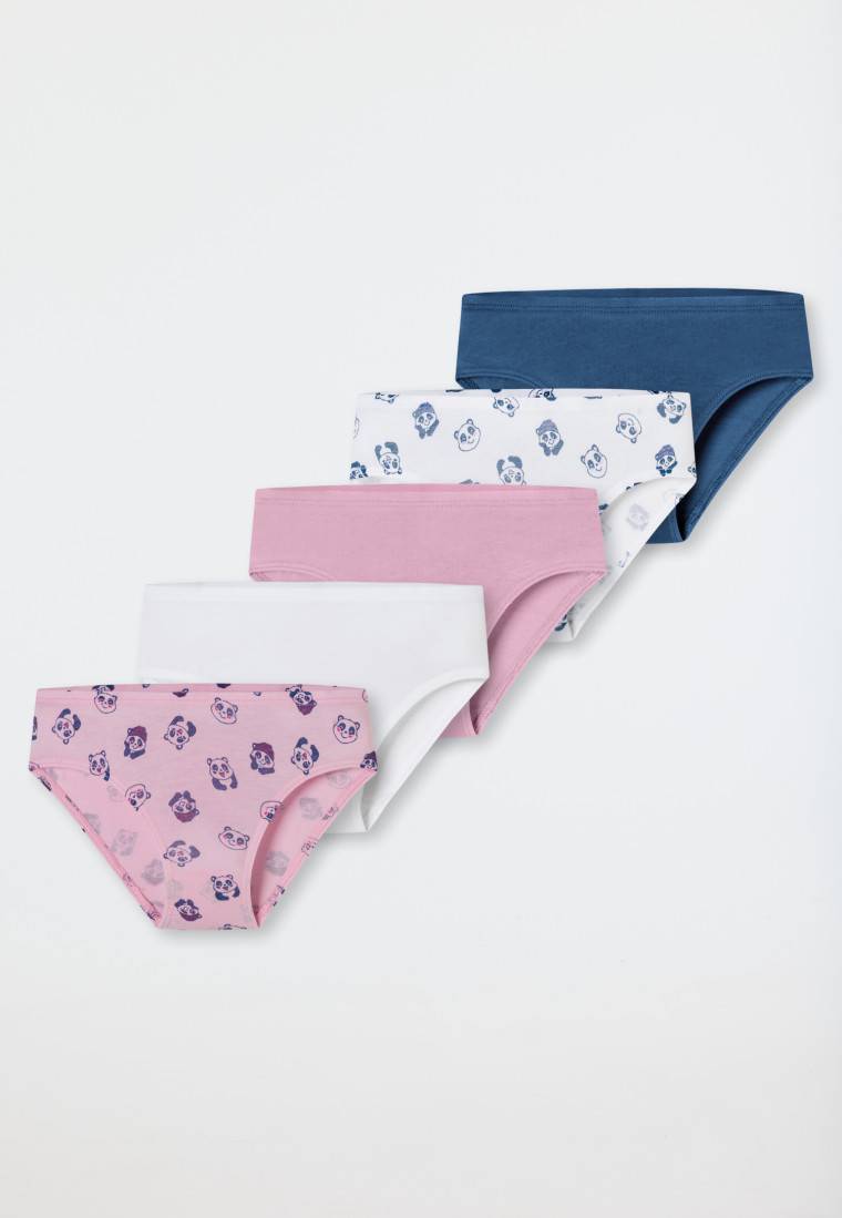 Schiesser Slips 5er-Pack Organic Cotton Softbund Pandas Ringel mehrfarbig - 95/5 Fabrikverkauf
