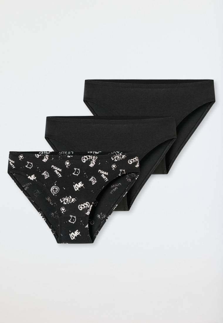 Schiesser Slips 3er-Pack Organic Cotton schwarz bedruckt - 95/5 Blitzverkäufe