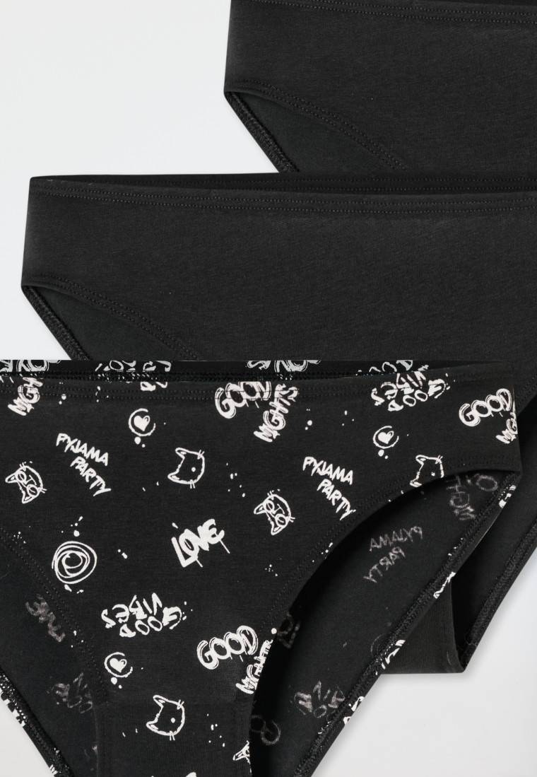 Schiesser Slips 3er-Pack Organic Cotton schwarz bedruckt - 95/5 Blitzverkäufe