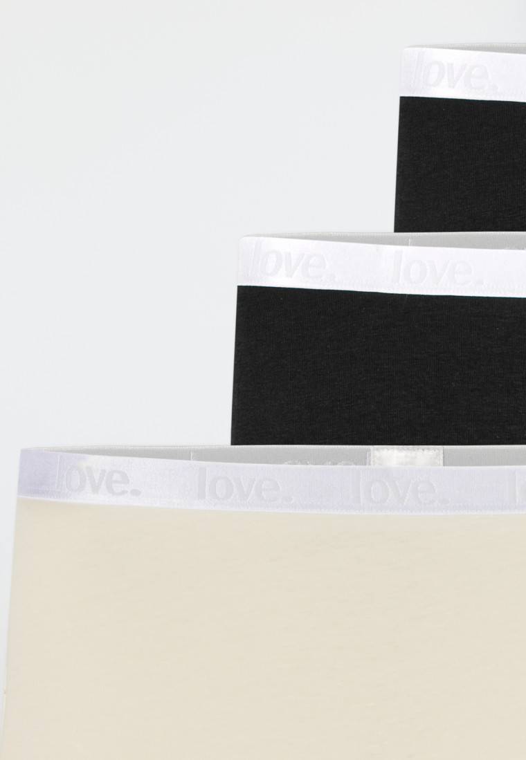 Schiesser Shorts 3er-Pack Organic Cotton schwarz / off-white - 95/5 Fabrikpreis