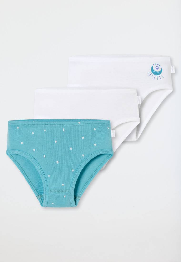 Schiesser Slips 3er-Pack Sterne Monde blau/weiß - Fine Rib Preisnachlass