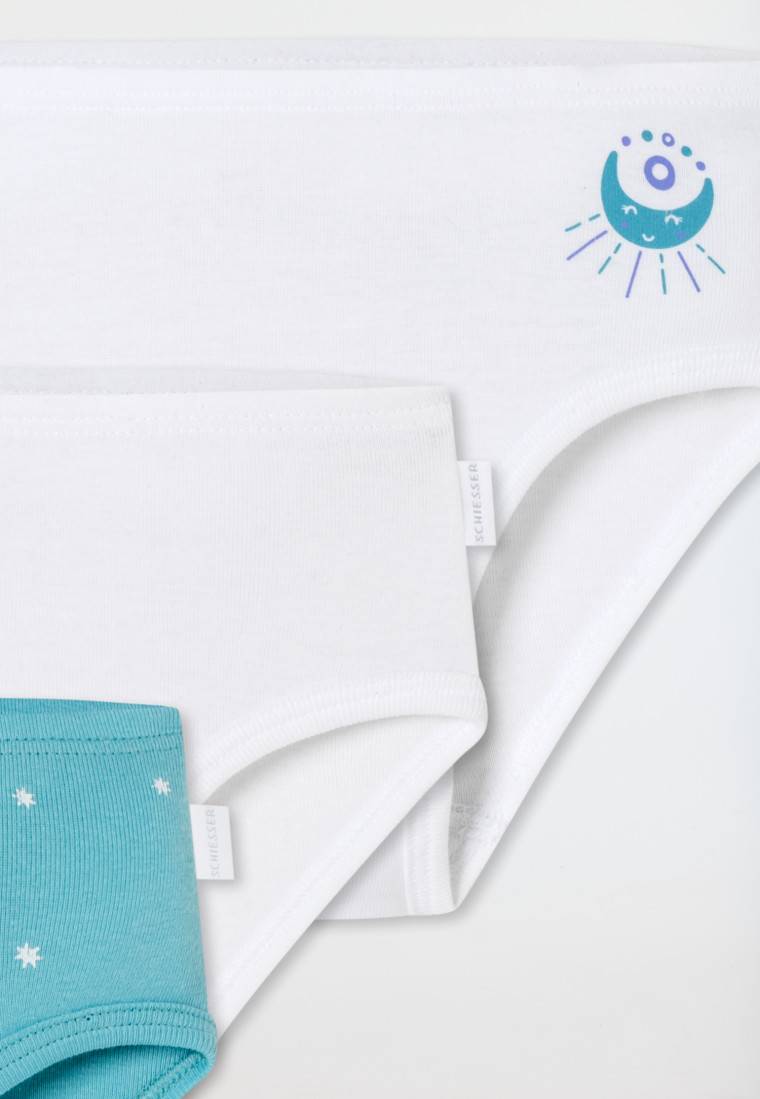 Schiesser Slips 3er-Pack Sterne Monde blau/weiß - Fine Rib Preisnachlass