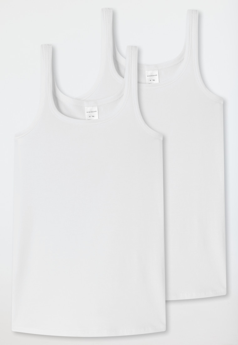 Schiesser Tops 2er-Pack Organic Cotton weiß - 95/5 Weihnachtsangebot