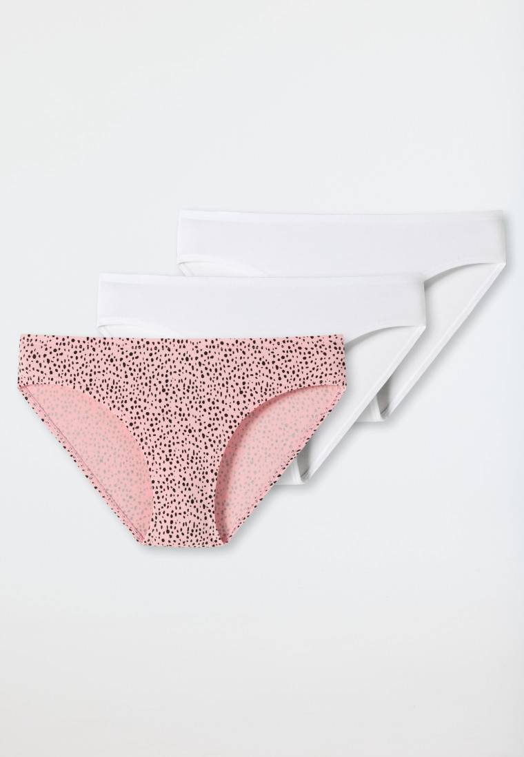 Schiesser Slips 3er-Pack Organic Cotton weiß/schwarze Punkte auf Powder Pink - 95/5 Muttertagsangebot