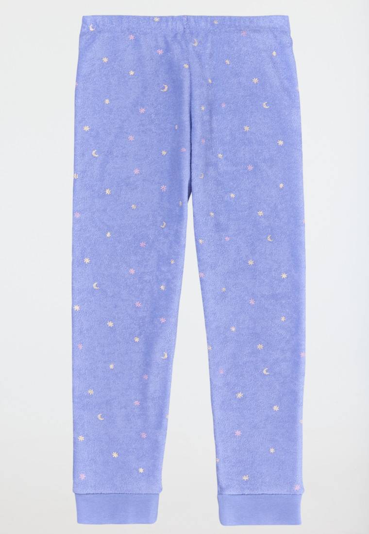 Schiesser Schlafanzug lang Frottee Organic Cotton Bündchen Sterne flieder - Girls World Heißer Verkauf