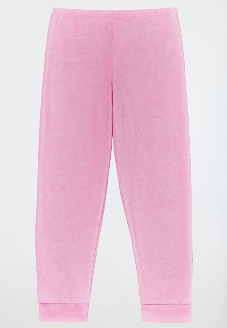 Schiesser Schlafanzug lang Frottee Bündchen Ringel rosé - Girls World Top Angebot