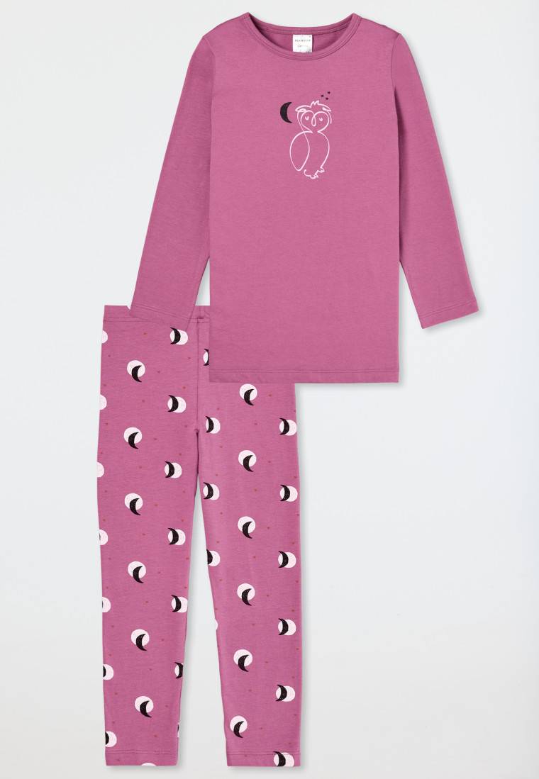 Schiesser Schlafanzug lang Leggings Eule Mond malve - Natural Love Saisonale Angebote